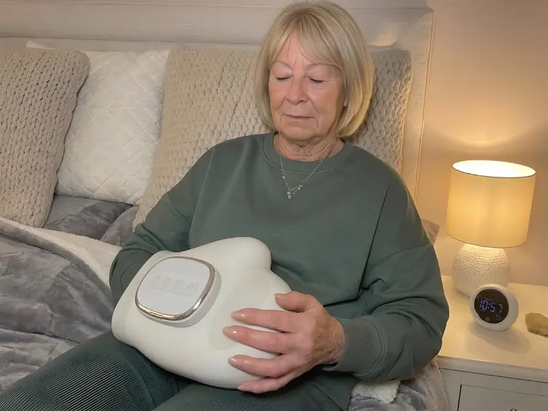 Woman relaxed after completing a hand massage session