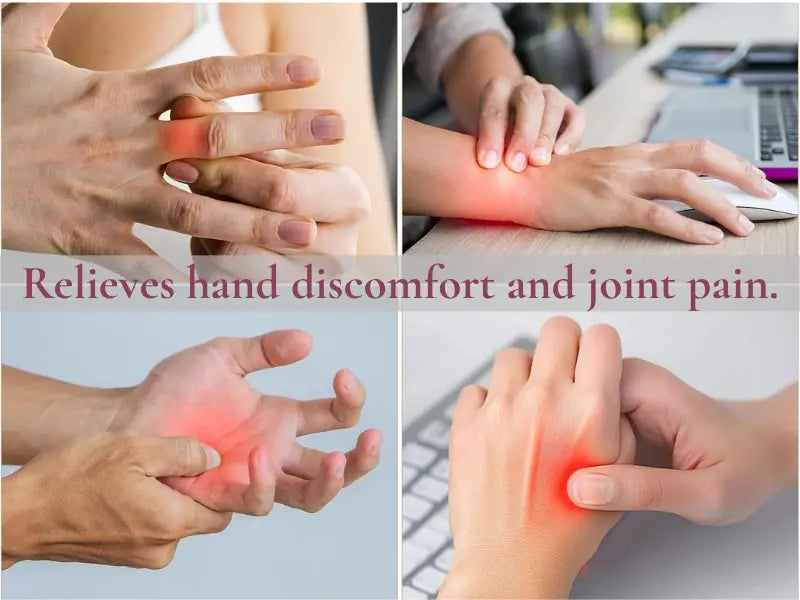 Henvii 3-in-1 hand massager in use — heat, compression and massage for arthritis and carpal tunnel