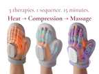 Henvii 3-in-1 hand massager in use — heat, compression and massage for arthritis and carpal tunnel